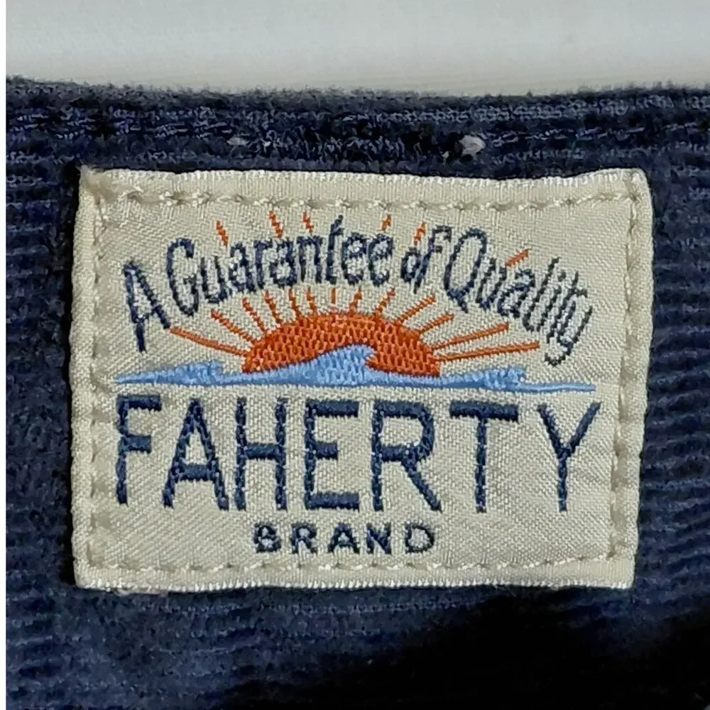 Faherty Brand Blue Corduroy 5-Pocket Pants Straight Men See Measurements